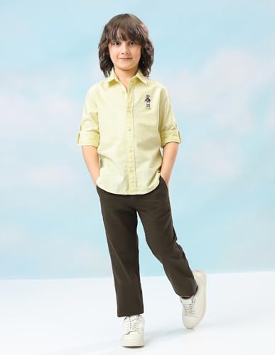 Image of USPA Kids Boys Oxford Solid Regular fit Shirt