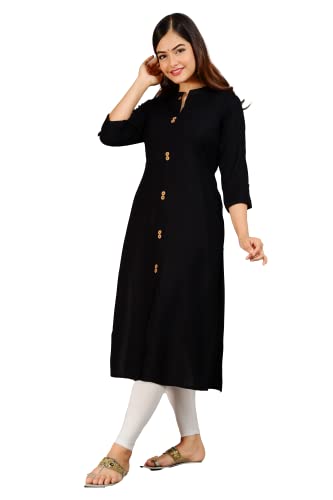 Image of NEW4U Women's Solid Rayon Straight Kurta