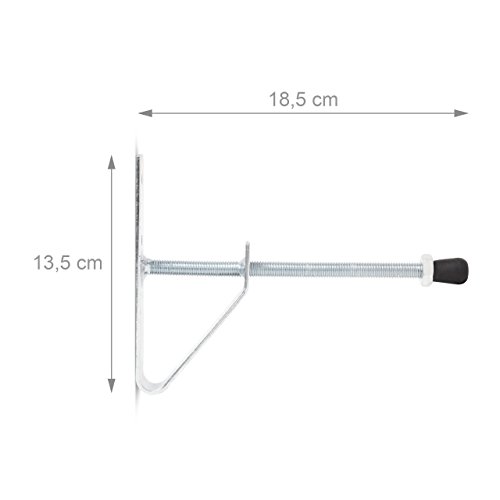 Relaxdays 10019270 Reifenwandhalter Set 4er Set Reifenhalter für die Wand aus Metall für 4 Reifen bis 185 Breite mit Felgen Reifenwandhalterung mit, Silber, Schwarz