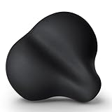 Xmifer Noseless Oversized Bike Seat, Comfortable Bike Seat - Waterproof Leather Bicycle Seat with Extra Padded Memory Foam - Bicycle Seat for Men/Women (Black)