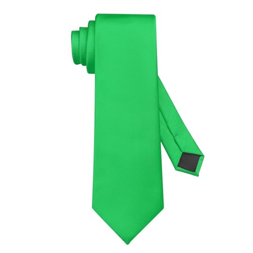 Image of DecTwig Men's Ties Solid Color Formal Neckties 3.15 inch (8CM) Lime Green Ties For Men