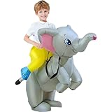Inflatable Halloween Costume Kids Ride on Elephant Costume Blow up Costume Halloween Costume for Boy/Girls