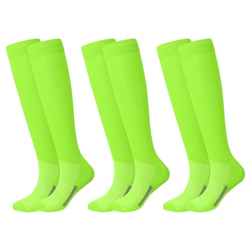 Haysandy 3 Pairs Baseball Socks Bulk Softball Sock Youth High Long Tube Soccer Football Team Boys Girls Adults Sport Sock(Green M)