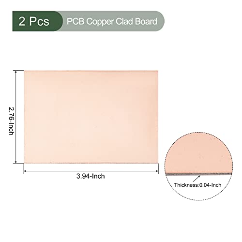 YOKIVE 2 Pcs PCB Copper Clad Board, FR4 Double-Sided Blank Circuit Boards, Great for Electronic Hobbies Etching - Image 2