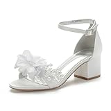 CARACTÉRISTIQUES DES CHAUSSURES DE MARIÉE : talons épais, faciles à enfiler et à retirer. L'orteil fermé classique ajoute plus de style et une touche sexy à votre tenue. Complétant facilement les robes, jupes, pantalons habillés et plus encore, créant un look élégant et sexy.