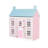 HYGRAD Large Cottage Wooden Doll Houses With Furniture And Accessories Girls Doll House Play Set Doll House Toy Gift Set For Girls Flowery Cottage Doll Houses (Design 6)