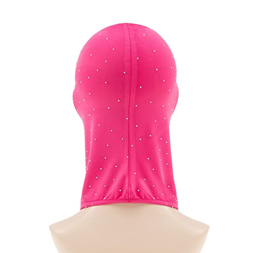 Balaclava Shiesty Ski Mask For Women Summer Bling Sequins Face Mask Cooling Neck Gaiter For Motorcycle Cycling Rose Red #TOP3