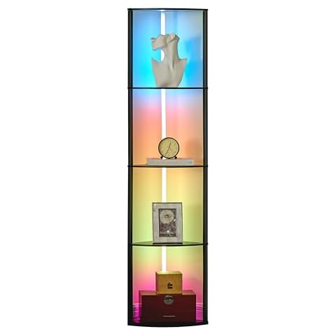 Woodronic Corner Shelf with LED Lights Cover