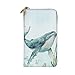 DaihAnle Coastal Whale and Seashell ﻿Hand-Held Wallet Fashionable Long Microfiber Leather Large Capacity