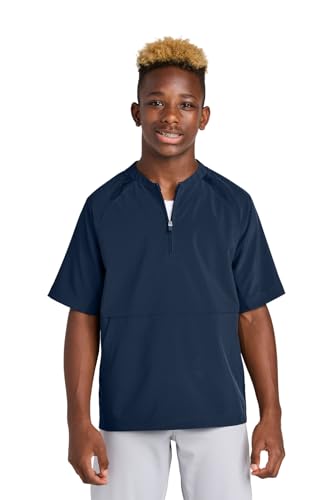 SPORT-TEK Youth Repeat Half Zip Short Sleeve Jacket