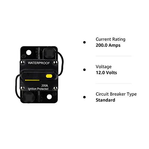 200 Amp Waterproof Circuit Breaker,With Manual Reset,12V-48V Dc,30A-300A,For Car Marine Trolling Motors Boat Atv Manual Power Protect Audio System Current Overload Protection #TOP7