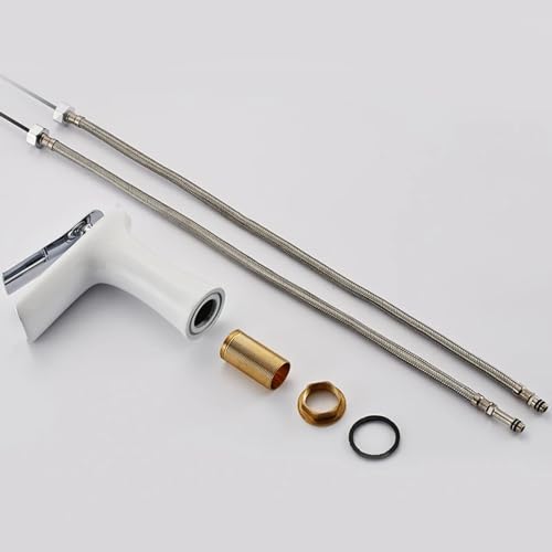 Grifo de lavabo blanco LWX con maneta de tocador de baño de granas 6