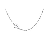 RUIZHEN Gold Silver Sideways Star of David Choker Necklace for Women (silver)