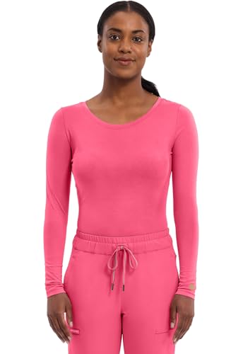 Image of Healing Hands Underscrub Long Sleeve Women Knits Scrub Tops | Soft Cotton Blend Knit, Breathable Stretch Comfort, Machine Wash, Easy Care Fabric, Ideal For Layering Under Scrubs