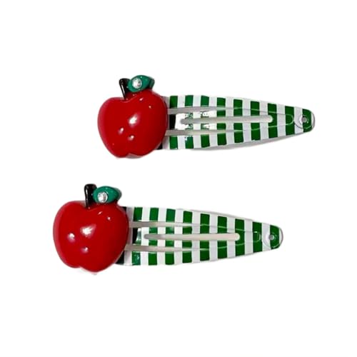 Pinzas para el cabello con lazo de manzana para bebés 4 piezas miniatura 3