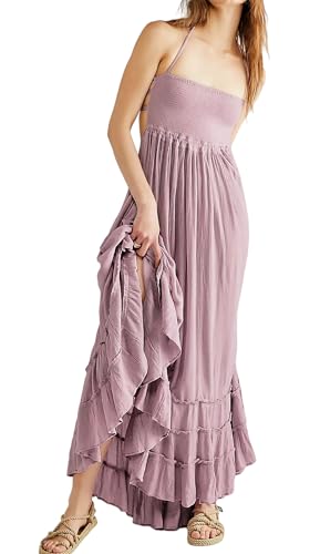 Image of R.Vivimos Womens Summer Boho Sexy Backless Long Dresses