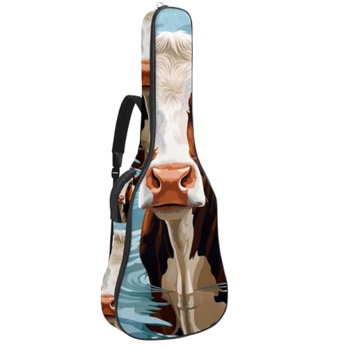Sac pour guitare acoustique 41 pouces étanche à motif vache