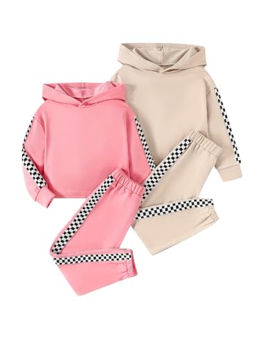 Fdqin Girls Clothes 4 Piece Outfit Hoodies Long Sleeve Fashion