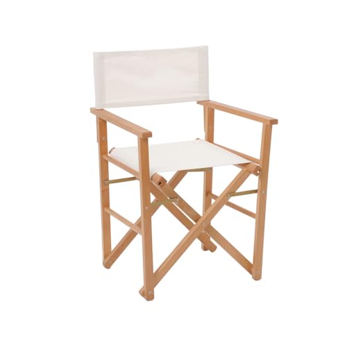 Danieli - Sedia da Regista in Legno per Esterni - Sedie Pieghevoli da Giardino in Legno di Faggio - Telo 100% Acrilico in Diverse Colorazioni - Ideali per Giardino, Terrazza, Spiaggia (Ecrù)