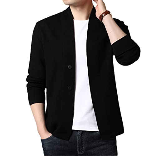 Cardigan en tricot souple pour homme pour un look automne noir
