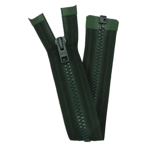 Open End Zip Chunky 30 Inch 76cm 16 Colours Jacket Coat Buy 1 Or 2 Zips 850D, 5968 Bottle Green, 1