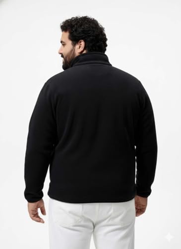 Image of UNSTD Men Plus Size Fleece Jacket for Men Standard Length | Winter Wear Full Sleeves Zipper Jacket | Warm & Comfortable Big and Tall Jacket
