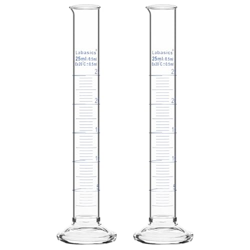 Cilindro graduado de vidrio borosilicato Labasics 25 ml probeta de medición para laboratorio