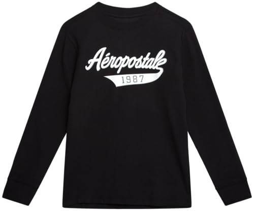 AEROPOSTALE Boys Long Sleeve Shirts - Crew Neck Boys Long Sleeve Waffle Knit Shirt Kids Tops Basic Tee (Sizes: 8-16)