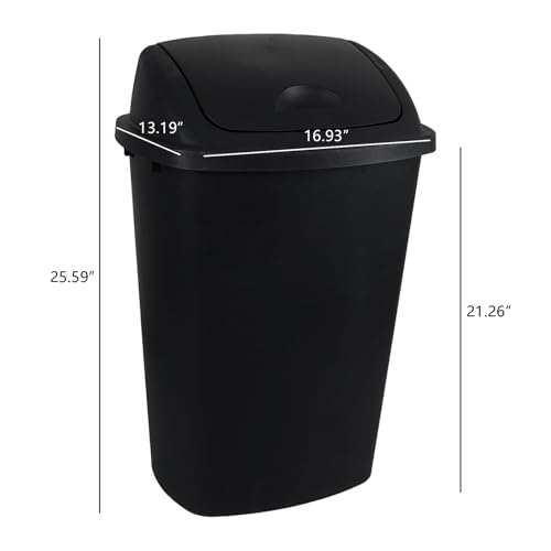 Caneca de basura rectangular de 13 galones, 4 unidades, negra miniatura 2