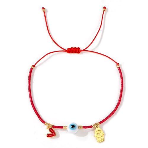 Evil Eye Red String Adjustable Bracelets for Women Luck Protection Eye Hamsa Heart Charm Friends Bestie Sister Handmade Jewelry Gifts2