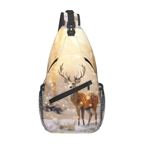 Sac à dos à bandoulière homme noir motif Noël idéal pour les marchés festifs