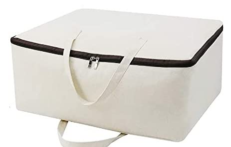 HOME CODIFY INDIA Closet Organizer and Storage Foldable Clothing Storage Bag for Clothes, Blanket, Comforter Canvas Material. (PACK OF 1)