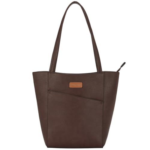 Image of Tote Bag for Women,Large Capacity Straw&Vegan Leather Tote Purses for Women,Shoulder Bags For Daily Travel Work Beach