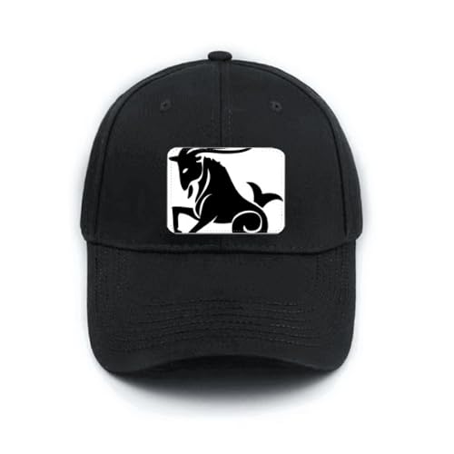 Casquette de baseball noire Capricorne avec visière réglable