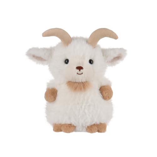 Apricot Lamb Peluche chèvre honte pour enfants, doudou mignon pour bébé fille et garçon, chèvre moelleuse, blanche, 18 cm
