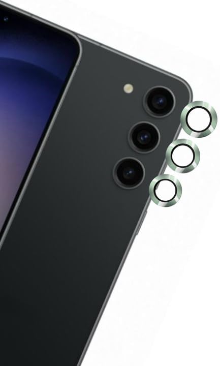 A3sprime Camera Lens Ring Guard Protector for Samsung Galaxy S23 5G, S23 Plus 5G, Galaxy S23 FE 5G, Galaxy S24 5G [9H Hardness Tempered Glass with Ring Camera Protector] Set of 1 Pairs (Light Green)