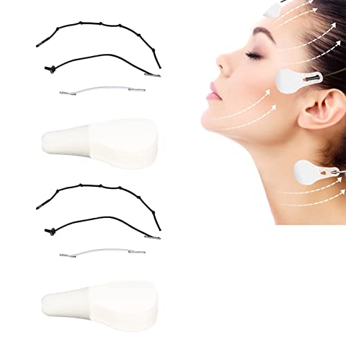 80 St Ansiktslyftningstejp, V-formad Vattentät Ansiktslyftningstejp med Justerbart Elastiskt Band, Lätt Att Använda Ansiktslyftande Tejp för Ansiktsformning, Ansiktslyftplåster för Hemskönhetssalong