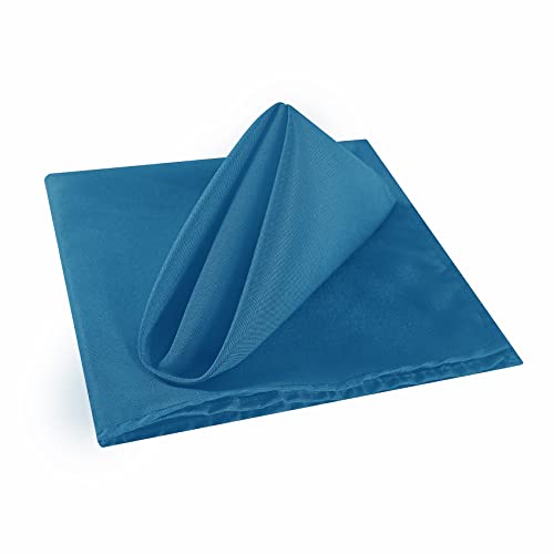 Cloth Napkins 20X20 Inch Washable Polyester Dinner Napkins Soft Table Napkins For Wedding Party Dining Banquet(Mediterranean Blue,100Pcs) #TOP1