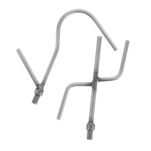 HIAKDOFT 2個 伸縮式ロッド用高耐久ステンレス製衣類フック 簡単取り付けクローゼット用ハンガーアクセサリー 高所対応収納補助ツール