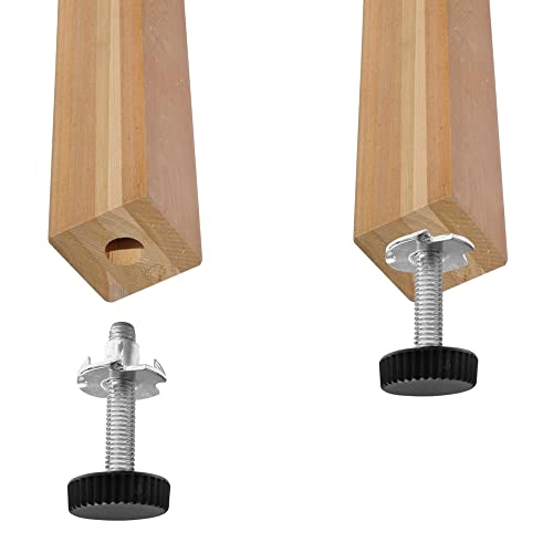 cyclingcolors 4x Adjustable Leveling Feet M4 M5 M6 Threaded Foot Knurled Screw + T Nut Furniture leg (M6x20) - Image 3