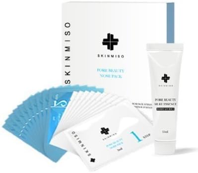 SKINMISO Pore Beauty Nose Pack Remove Blackhead & Whitehead 3 Step System 10 Sheet + Essence 15ml (10 Weeks Program)