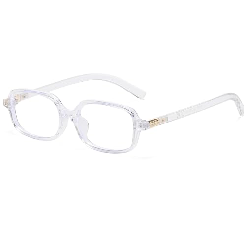 Image of Long Keeper Anti Blue Light Glasses Women Retro 90s Rectangle Blue Light Blocking Glasses Narrow Square Anti Glare Glasses