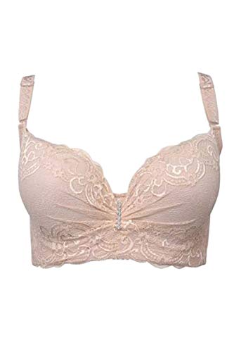 Femmes Rembourré Bras Dentelle Crochet Oversize Armature Push Up Soutien-Gorge Bralette Chair 105D(46D) Cover