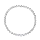 WAHZAUS Tennis Necklace Graduated Heart Shape for Women Cubic Zirconia Simulated Diamond Tennis Necklace 925 Sterling Silver Diamond Chain Jewelry for Anniversary Wedding Birthday, 16 Inch, Silver