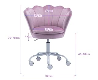 chairus Sedia Scrivania Cameretta Sedie da Scrivania per Bambini in Velluto Poltrocina Girevole Regolabile in Altezza Sedia da Studio per Cameretta, Viola