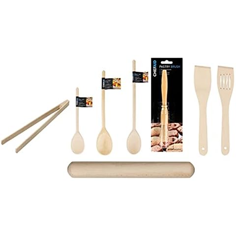 Chef Aid 8 Piece Wooden Utensil Set Cover