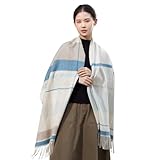 Utukky カシミヤマフラー レディース カシミヤ100％ チェック柄 カシミヤストール 内モンゴル産高級カシミヤ スカーフ 大判 厚手マフラー 冬 防寒 ふんわり 誕生日 結婚式 クリスマス プレゼント 贈り物 男女兼用
