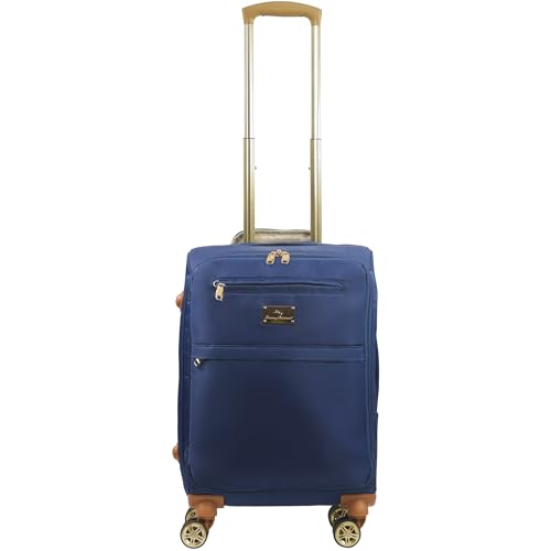Image of Tommy Bahama 22 Inch Rolling Luggage, Soft Sided Suitecase with Spinner Wheels, Navy