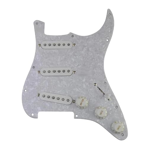 Pickguard SSS Alnico 5 pré câblé blanc pour guitare électrique pour scène et studio