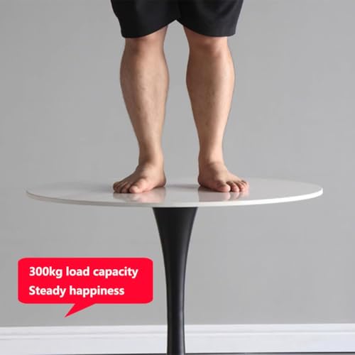 Tulip Round Kitchen Dining Table 60/70/80cm Modern Sintered Stone Marble Top Office Tables With Metal Legs Living Room Furniture Decor, Dining Room (White, 60CM) - Image 3